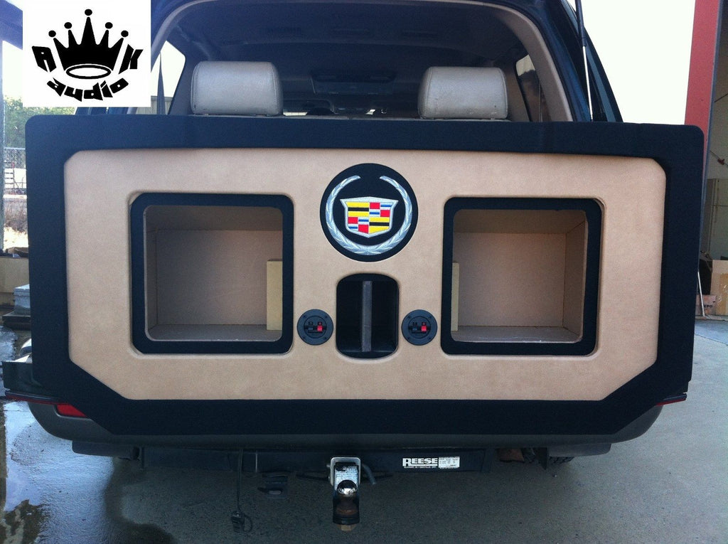 Dual 12" Subwoofer Box For Chevy Avalanche & Cadillac Escalade EXT - Underseat Custom Enclosure 2007-2013
