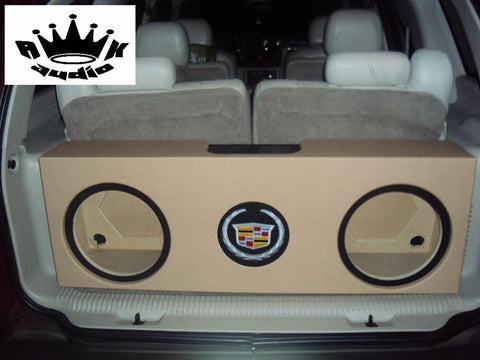 Cadillac Escalade SUV Behind 3rd Row Seat 10", 12", 15" Sub Box Subwoofer Enclosure SUV Box