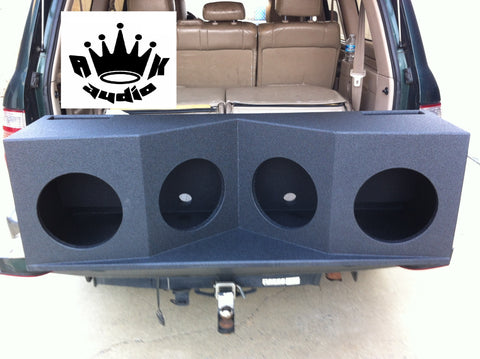 GMC Yukon XL Behind 3rd Row Speaker Box 4 12" Skar Audio Subwoofer Enclosure Box